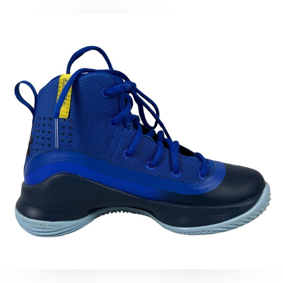 Under Armour PS Curry 4 Mid Boys Shoe Blue Navy Aqua Size 10.5K 1295996 402 - Picture 4 of 9